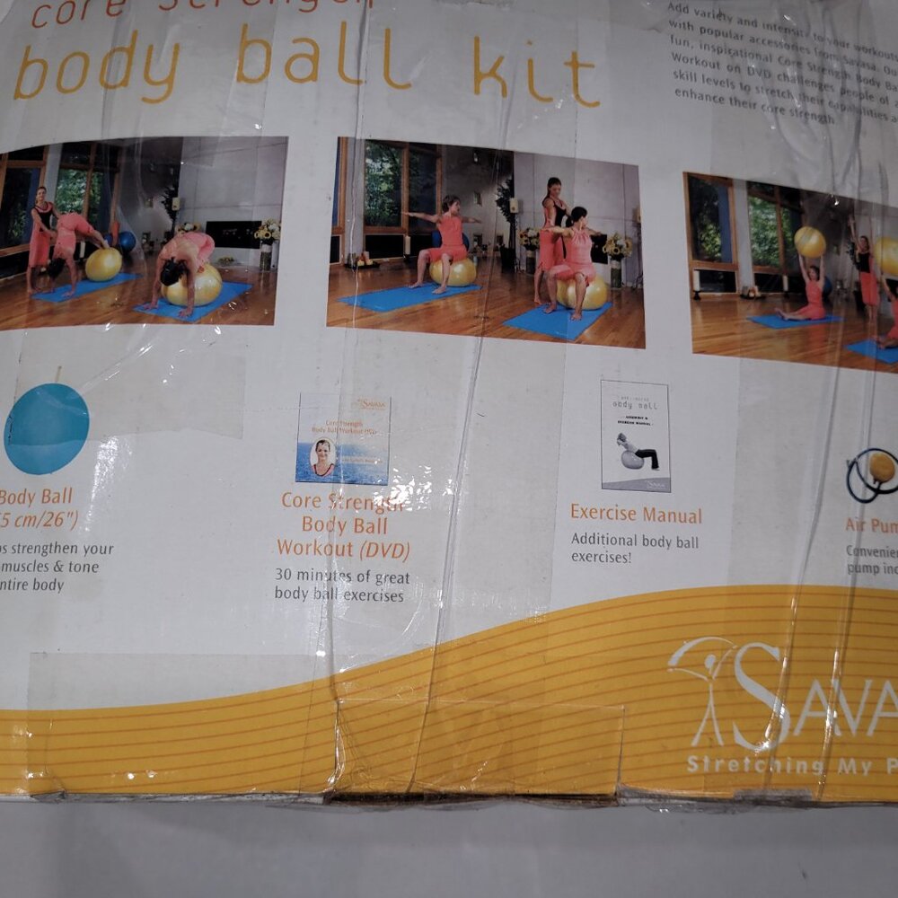 Yoga Pilates Ball Core Strength Body Ball Kit w/ pump 26" 65cm Savasa - Picture 9 of 10